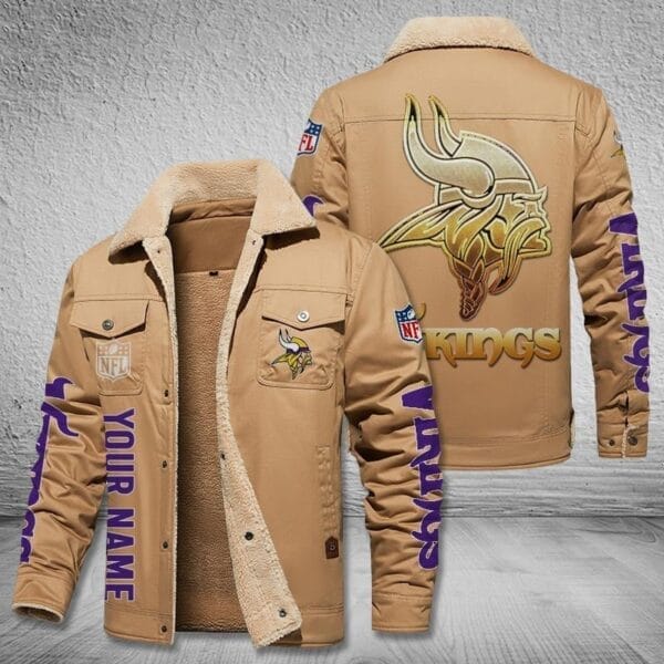 Minnesota Vikings New Personalized Winter Fleece Bomber Jacket AMCWFBJ000052 - Image 2