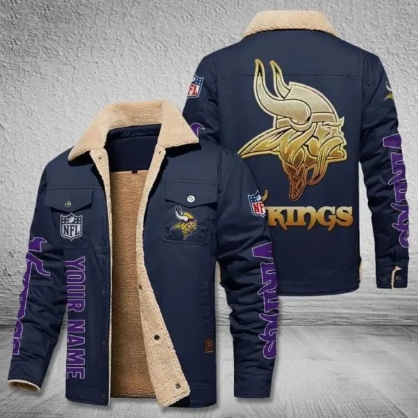 Minnesota Vikings New Personalized Winter Fleece Bomber Jacket AMCWFBJ000052 - Image 4