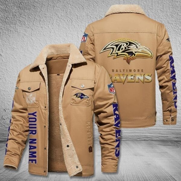 Baltimore Ravens New Personalized Winter Fleece Bomber Jacket AMCWFBJ000037 - Image 2