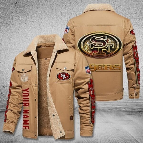 San Francisco 49ers New Personalized Winter Fleece Bomber Jacket AMCWFBJ000053 - Image 2