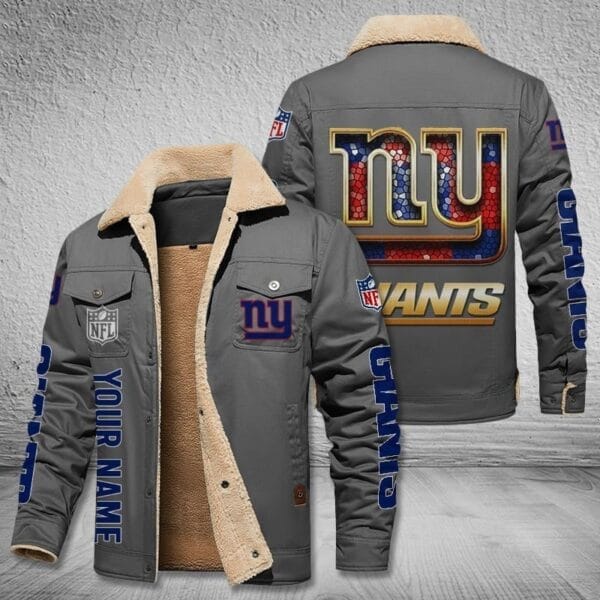 New York Giants New Personalized Winter Fleece Bomber Jacket AMCWFBJ000021 - Image 3