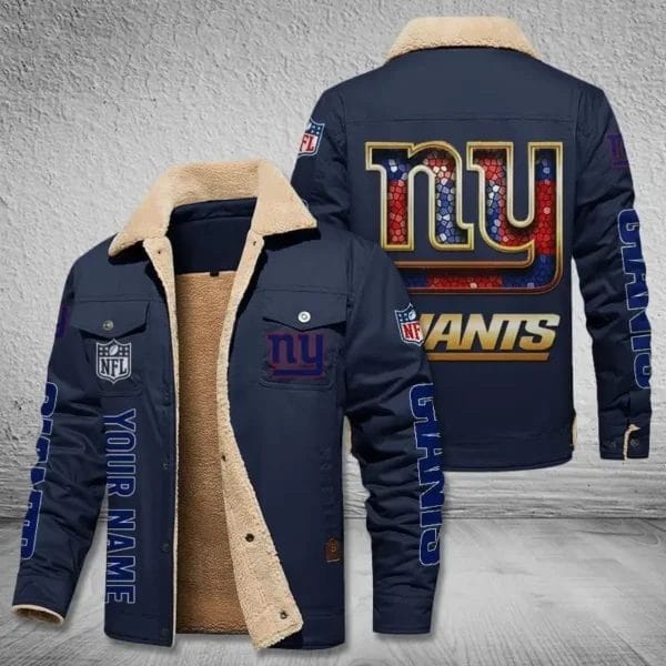 New York Giants New Personalized Winter Fleece Bomber Jacket AMCWFBJ000021 - Image 4