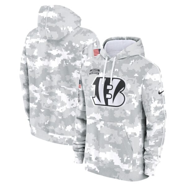Cincinnati Bengals Arctic Camo 2024 Salute To Service Club Pullover Hoodie AMCPHD000038