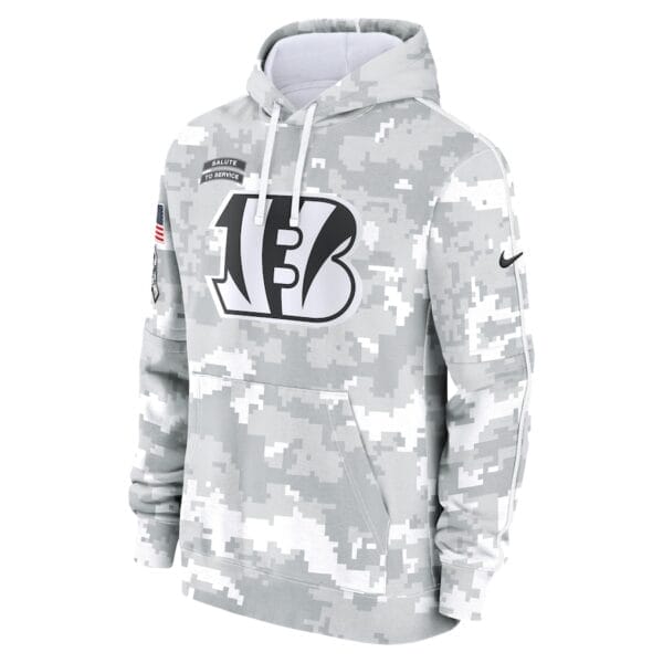 Cincinnati Bengals Arctic Camo 2024 Salute To Service Club Pullover Hoodie AMCPHD000038 - Image 2