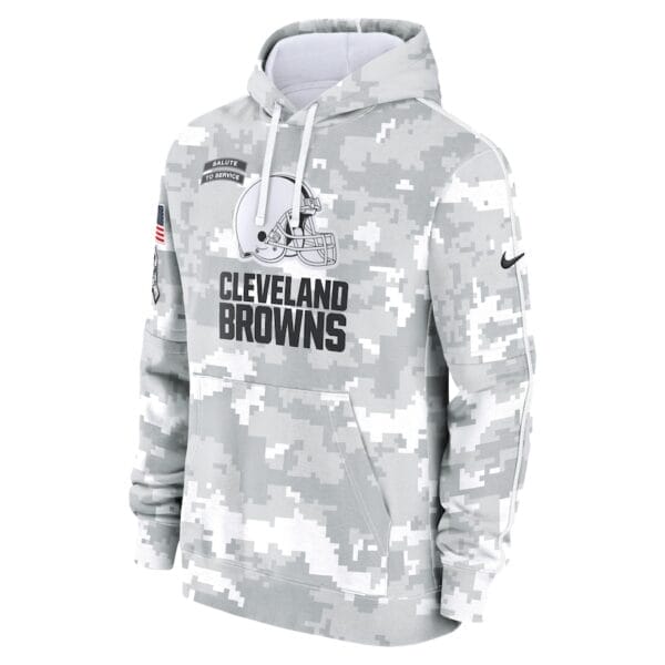 Cleveland Browns Arctic Camo 2024 Salute To Service Club Pullover Hoodie AMCPHD000041 - Image 2