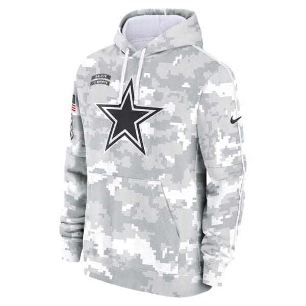 Dallas Cowboys Arctic Camo 2024 Salute To Service Club Pullover Hoodie AMCPHD000049 - Image 2