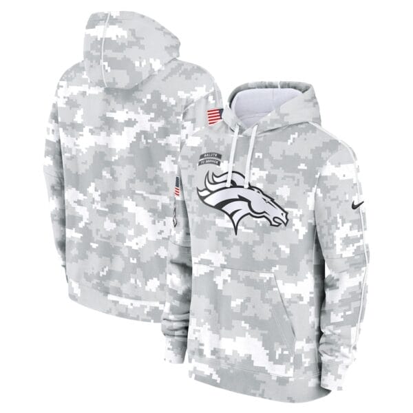 Denver Broncos Arctic Camo 2024 Salute To Service Club Pullover Hoodie AMCPHD000036