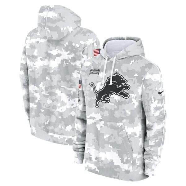 Detroit Lions Arctic Camo 2024 Salute To Service Club Pullover Hoodie AMCPHD000030