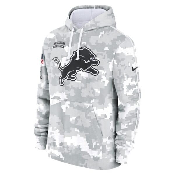 Detroit Lions Arctic Camo 2024 Salute To Service Club Pullover Hoodie AMCPHD000030 - Image 2