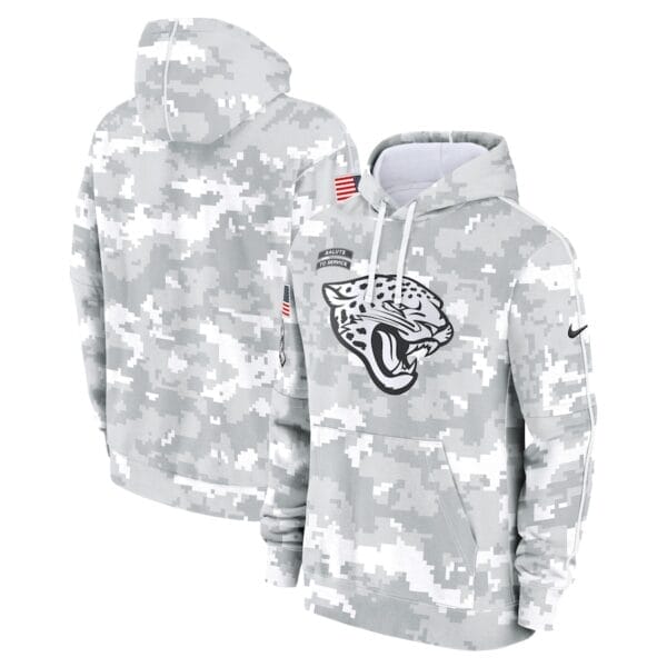 Jacksonville Jaguars Arctic Camo 2024 Salute To Service Club Pullover Hoodie AMCPHD000057