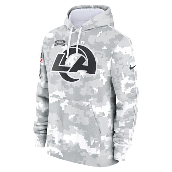 Los Angeles Rams Arctic Camo 2024 Salute To Service Club Pullover Hoodie AMCPHD000053 - Image 2