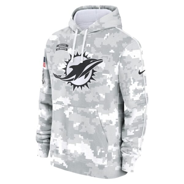 Miami Dolphins Arctic Camo 2024 Salute To Service Club Pullover Hoodie AMCPHD000044 - Image 2