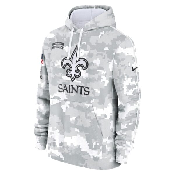 New Orleans Saints Arctic Camo 2024 Salute To Service Club Pullover Hoodie AMCPHD000050 - Image 2