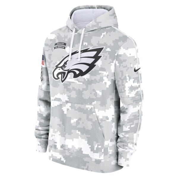 Philadelphia Eagles Arctic Camo 2024 Salute To Service Club Pullover Hoodie AMCPHD000028 - Image 2