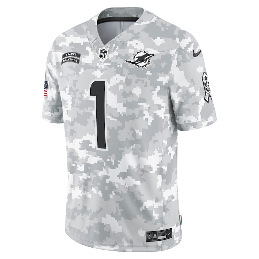 Miami Dolphins Arctic Camo 2024 Salute to Service Limited Football Jersey AMCVFJ00123 - Image 2