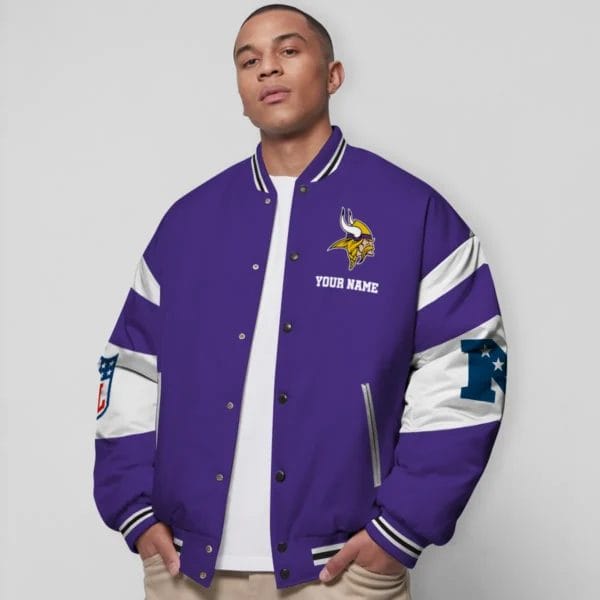 Minnesota Vikings Patriots National Football Conference Unisex Varsity Jacket Limited Edition AMCVJK0000106 - Image 5