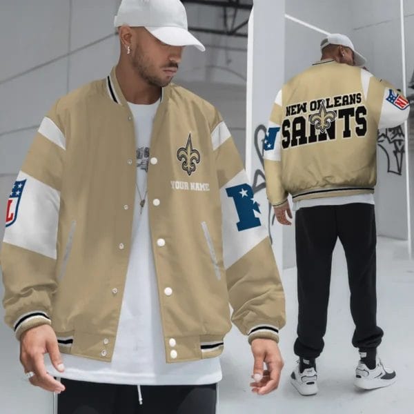New Orleans Saints Patriots National Football Conference Unisex Varsity Jacket Limited Edition AMCVJK0000107