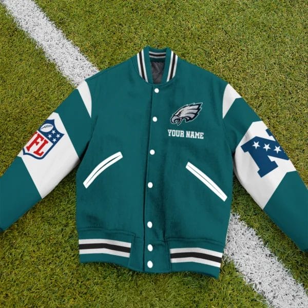 Philadelphia Eagles Patriots National Football Conference Unisex Varsity Jacket  Limited Edition AMCVJK0000109 - Image 3