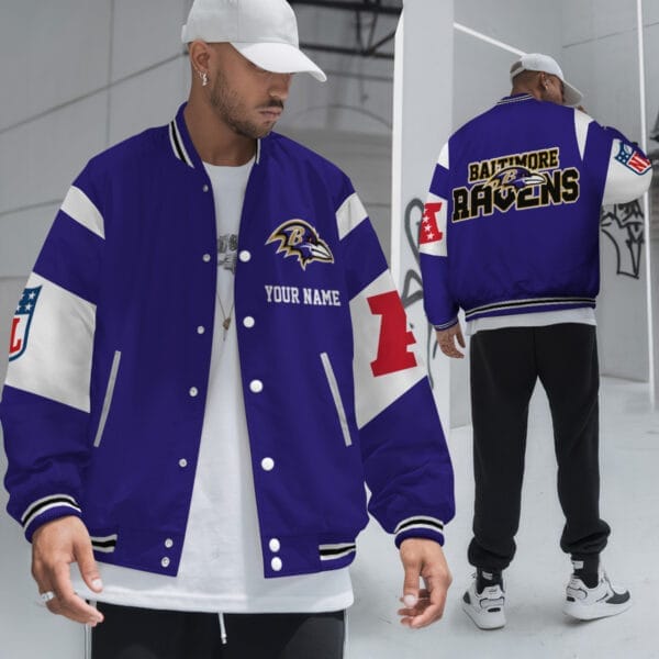 Baltimore Ravens National Football Conference Unisex Varsity Jacket Limited Edition AMCVJK0000114 - Image 4