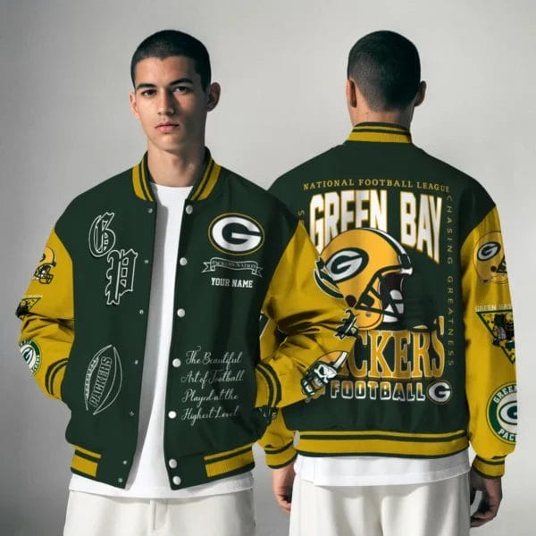 Green Bay Packers National Football Conference Unisex Varsity Jacket Limited Edition AZTAVJK0000136