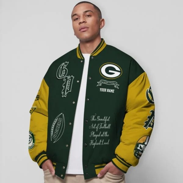Green Bay Packers National Football Conference Unisex Varsity Jacket Limited Edition AZTAVJK0000136 - Image 4