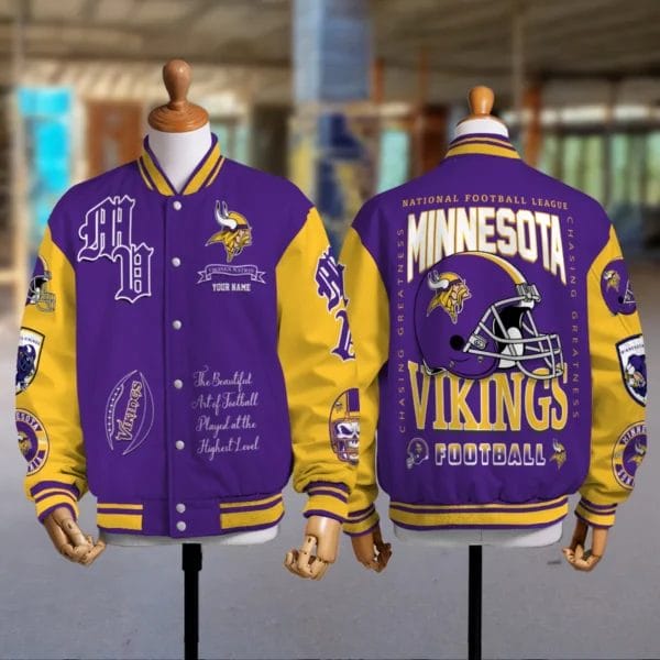 Minnesota Vikings National Football Conference Unisex Varsity Jacket Limited Edition AZTAVJK0000138 - Image 2
