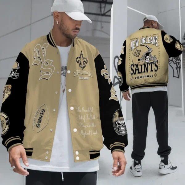 New Orleans Saints National Football Conference Unisex Varsity Jacket Limited Edition AZTAVJK0000139 - Image 4
