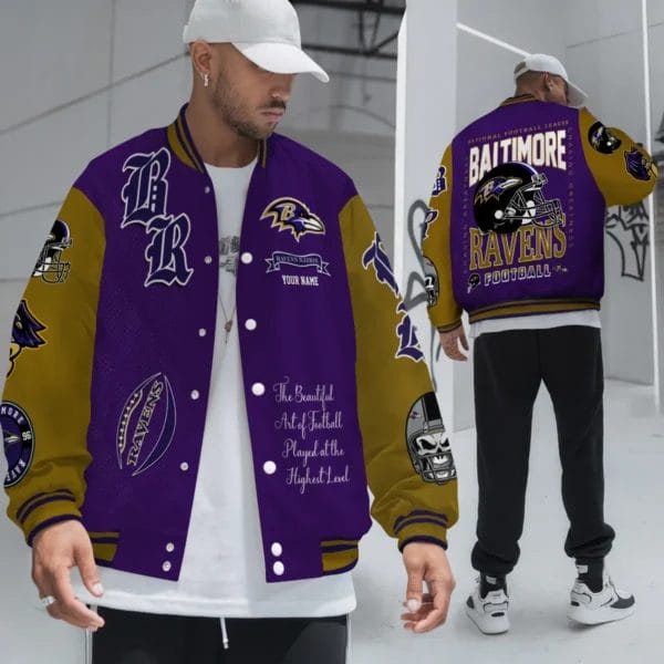Baltimore Ravens National Football Conference Unisex Varsity Jacket Limited Edition AMCVJK0000146 - Image 3