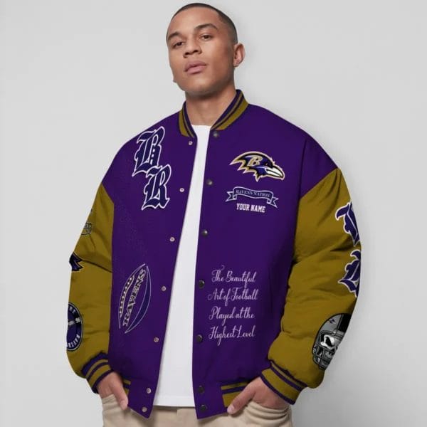 Baltimore Ravens National Football Conference Unisex Varsity Jacket Limited Edition AMCVJK0000146