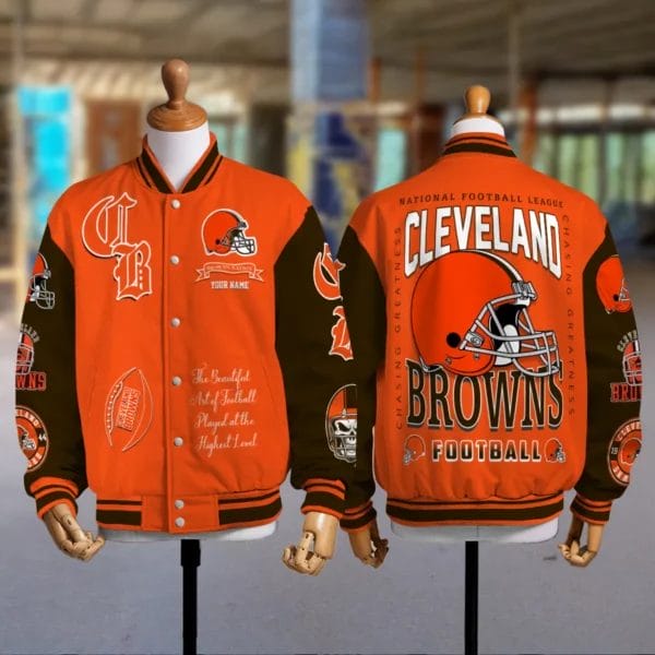 Cleveland Browns National Football Conference Unisex Varsity Jacket Limited Edition AZTAVJK0000149 - Image 2