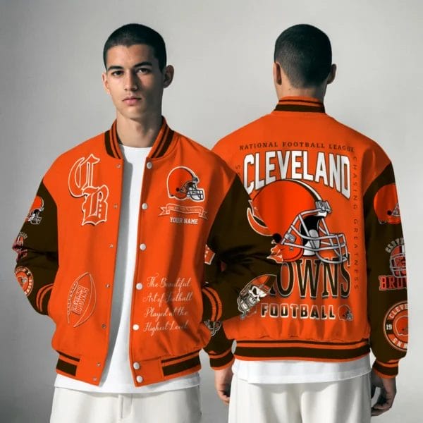 Cleveland Browns National Football Conference Unisex Varsity Jacket Limited Edition AZTAVJK0000149 - Image 5