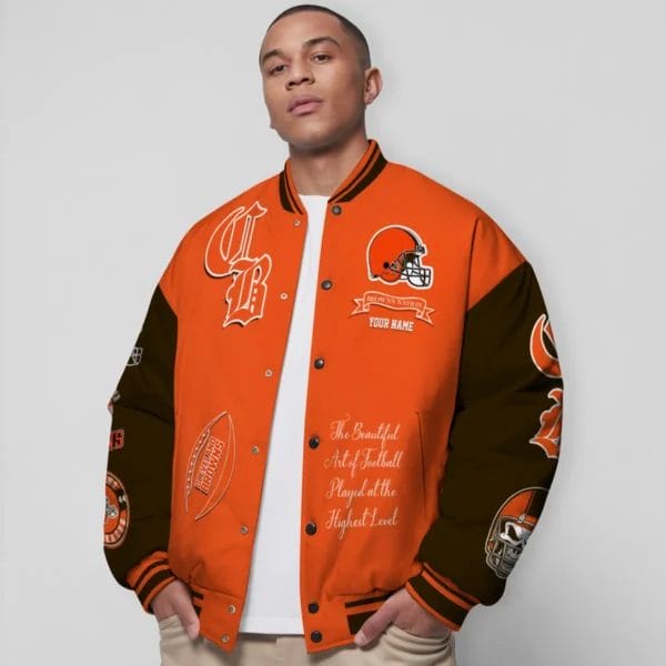 Cleveland Browns National Football Conference Unisex Varsity Jacket Limited Edition AZTAVJK0000149