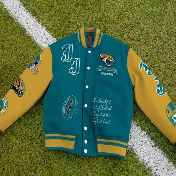 Jacksonville Jaguars National Football Conference Unisex Varsity Jacket Limited Edition AZTAVJK0000153 - Image 2