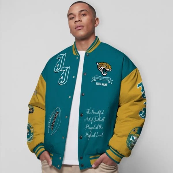 Jacksonville Jaguars National Football Conference Unisex Varsity Jacket Limited Edition AZTAVJK0000153 - Image 4