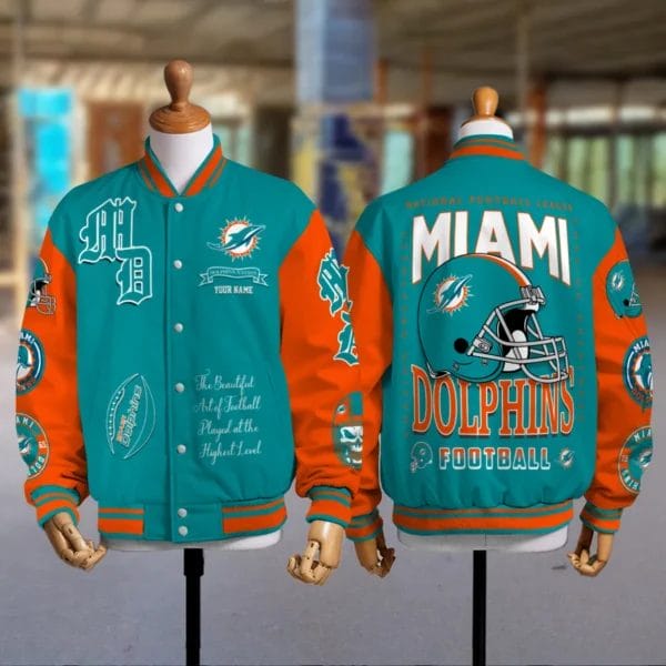 Miami Dolphins National Football Conference Unisex Varsity Jacket Limited Edition AZTAVJK0000157 - Image 2
