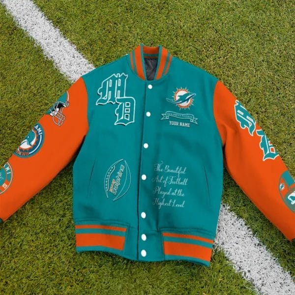 Miami Dolphins National Football Conference Unisex Varsity Jacket Limited Edition AZTAVJK0000157 - Image 3