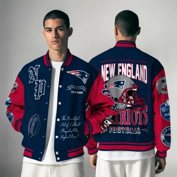 New England Patriots National Football Conference Unisex Varsity Jacket Limited Edition AZTAVJK0000158 - Image 3