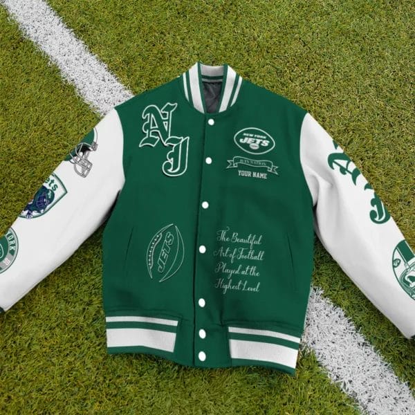 New York Jets National Football Conference Unisex Varsity Jacket Limited Edition AZTAVJK0000159 - Image 2