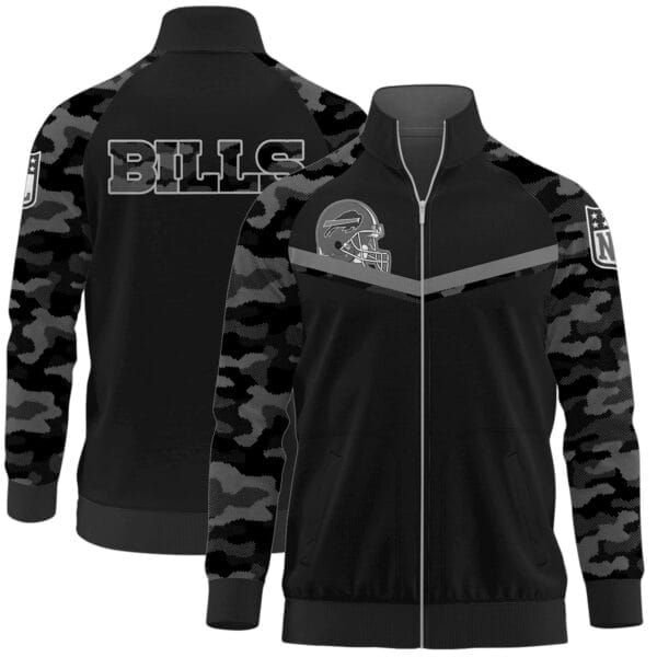 Buffalo Bills Premium Unisex Camo Stand Collar Jacket AMCSCJK000015