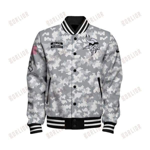 Minnesota Vikings National Football League Arctic Camo Unisex Varsity Jacket AMCVJK0000174 - Image 2