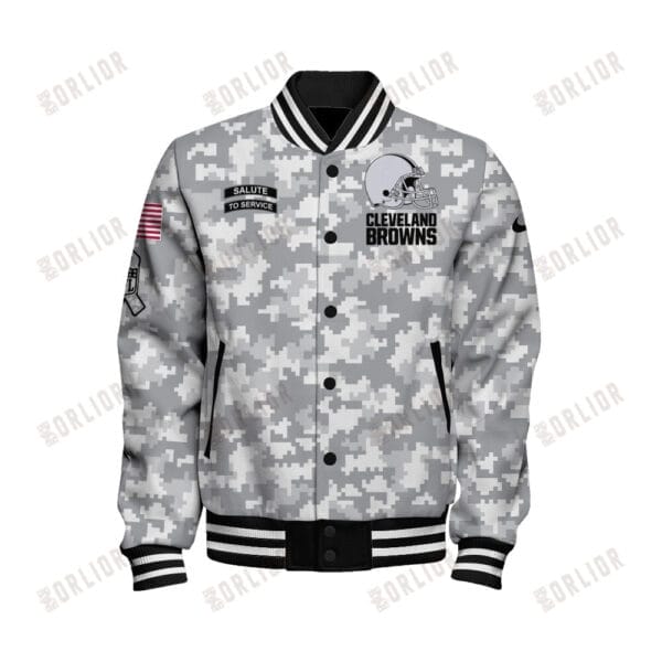 Cleveland Browns National Football League Arctic Camo Unisex Varsity Jacket AMCVJK0000187 - Image 2