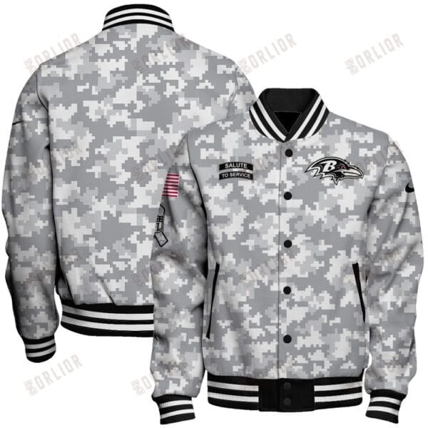 Baltimore Ravens National Football League Arctic Camo Unisex Varsity Jacket AMCVJK0000192