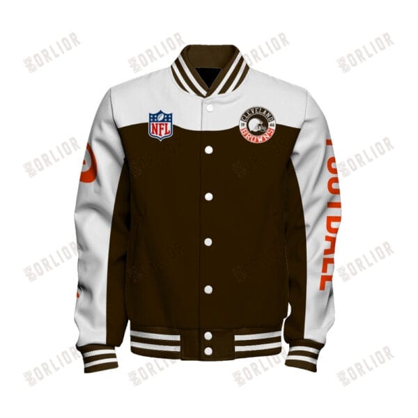 Cleveland Browns  Unisex Athletic Legacy Varsity Jacket AMCVJK0000218 - Image 2