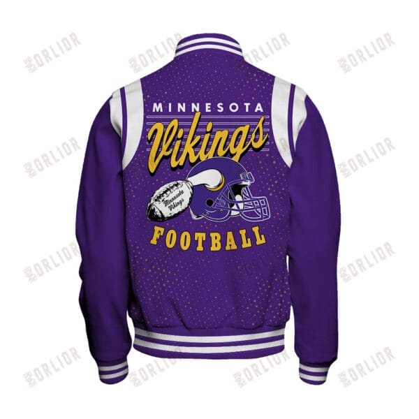 Minnesota Vikings Unisex Athletic Legacy Varsity Jacket AMCVJK0000242 - Image 3