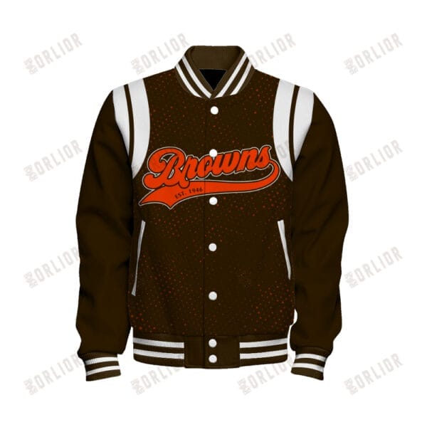 Cleveland Browns Unisex Athletic Legacy Varsity Jacket AMCVJK0000255 - Image 2