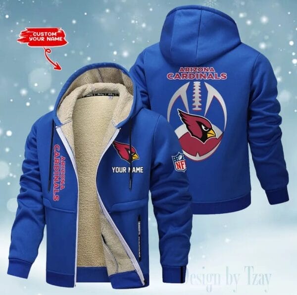 Arizona Cardinals Premium Personalized Zip-Up Velvet Jacket AMCZUVJK000026