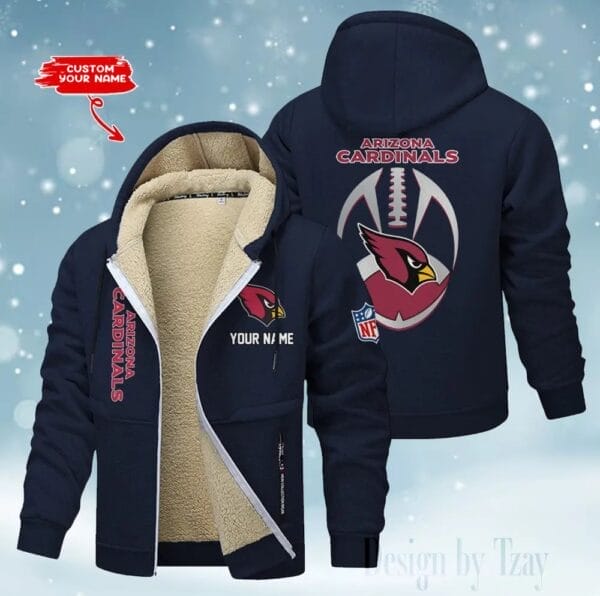 Arizona Cardinals Premium Personalized Zip-Up Velvet Jacket AMCZUVJK000026 - Image 2