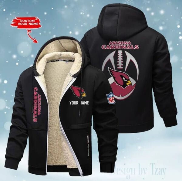 Arizona Cardinals Premium Personalized Zip-Up Velvet Jacket AMCZUVJK000026 - Image 4