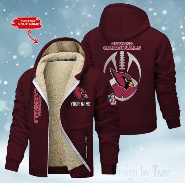 Arizona Cardinals Premium Personalized Zip-Up Velvet Jacket AMCZUVJK000026 - Image 6