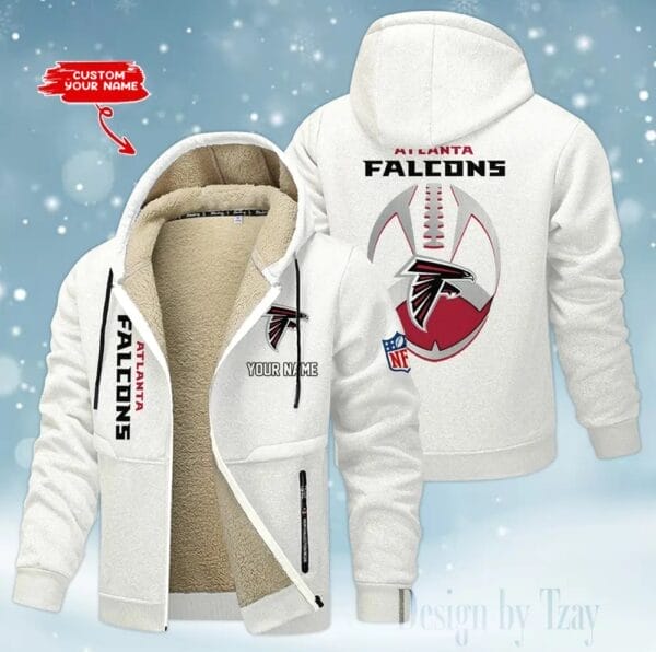 Atlanta Falcons Premium Personalized Zip-Up Velvet Jacket AMCZUVJK000025 - Image 2